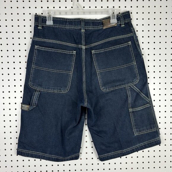 Timberland‎ Y2K Baggy Jean Shorts 32 Carpenter Hammer Skate Dark Wash Street 90s - Picture 1 of 7